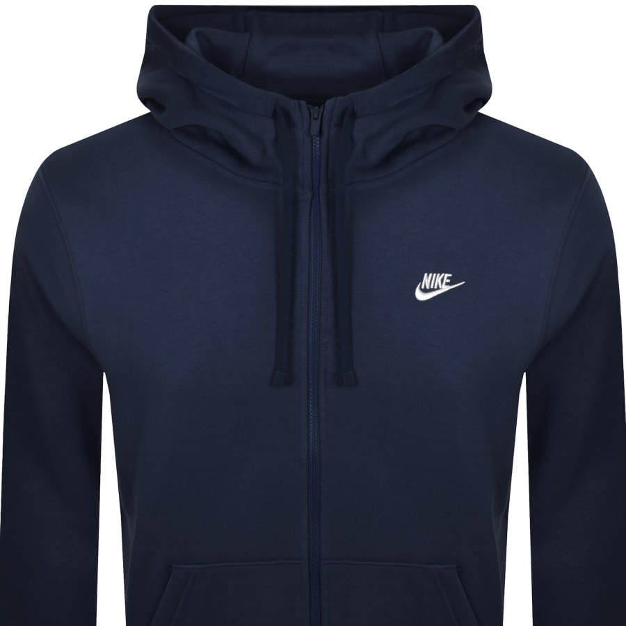 Nike Full Zip Club Hoodie Navy